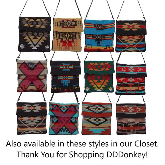 Flap Top Shoulder Bag - Southwest Style - Ethnic Inspired Design - Lightweight - Picture 9 of 9